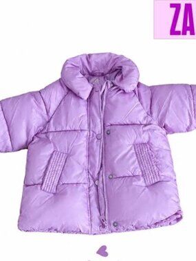 ZARA purple puffer SNOW SKI jacket for girls SIZE 3T